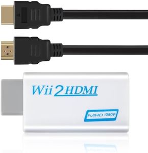 LongLongJin Wii to HDMI Converter 1080P with Audio Jack - Wii HDMI Adapter Compatible with Nintendo Wii, Wii U, HDTV,5ft HDMI Cable Connect Adapter to Wii Console, Wii All Display Modes 720P, NTS