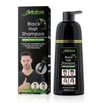 Instant Black Hair Shampoo 14.1 fl oz (400 ml), gentle botanical formula - ammonia free - unisex hair color shampoo - quick and easy - 100% white hair coverage - lasts 30 days 3-in-1 black hair color (Bottle)