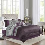 Madison Park Amherst 7 Piece Comforter Set, King, Purple