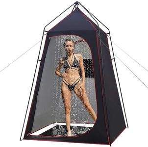 Camping Shower Tent, Portable Outdoor Privacy Shelter for Showering & Changing, 7.2 FT Easy-Setup Toilet Tent with Floor & UPF 50+, Ideal for Hiking, Fishing, Beach