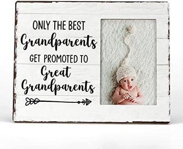 FONDCANYON Only The Best Grandparents Get Promoted To Great Grandparents Picture Photo Frame,Great Grandparents Baby Announcement Pregnancy Picture Frames,Great Grandma Grandpa Gifts (4x6 Inch Photo)