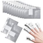 Qufiiry 200 Pcs Foil Nail Wraps, Nail Foils for Gel Nails, Nail Wraps, with Pre-attached Lint-Free Cotton Pads, Acetone Gel Polish Remover, for Fast & Gentle Soak Off Gel Polish Removing