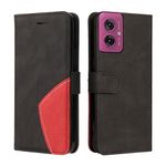 XINNI Protective Phone Case for Motorola Moto G55, PU/TPU Vintage Flip Leather Shockproof Cover Magnetic Book Style Wallet, Black