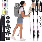 TrailBuddy Trekking Poles - Lightweight, Collapsible Hiking Poles for Backpacking Gear - Pair of 2 Walking Sticks for Hiking, 7075 Aluminum with Cork Grip