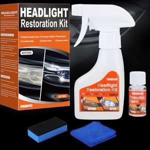 CUKWUYBY Headlight Restoration Kit Headlight Cleaner Head Light Cleaner Removing Yellowing Oxidized Plastic Restorer for Cars with Protective Agent Coating Agent Sponge Towel
