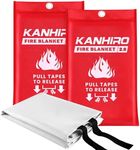 Emergency Fire Blanket for Home Kitchen - 2 Pack, 40 in X 40 in, KANHIRO 2.0 Emergency Silicone Fire Blanket