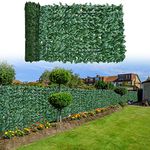 HUIMO Artificial Ivy Privacy Fence Screen, Ivy Fence Screening Roll, Trellis with Faux Ivy Vine Leaves, Artificial Hedges Panel for Inddor Outdoor False Garden Wall Covering Balcony Decor 1x3 Meter