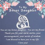 PLITI Bonus Daughter Necklace Stepdaughter Gift To My Bonus Daughter Jewelry Family Strength Jewelry For Daughter Unbiological Daughter Gift, Medium, Stainless Steel, No Gemstone