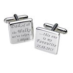 Personalised "Dad, of all the Walks" Cufflinks - Square