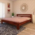 Gunnu Furniture Sheesham Wood Foster Wooden Plain Double Size Bed Without Storage (78x48 Mattress Compatible Bed, Natural Finish)