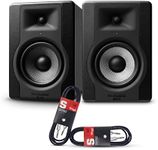 M-Audio BX5 D3 - Compact 2-Way 5 Inch Active Studio Monitors/Loudspeakers (2 Pieces) + Stagg SAC3PS DL 3 m Jack to Jack Instrument Cable (2 Pieces)