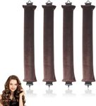 4 PCS Heatless Blowout Rods, Brown Overnight Blowout Rods, Heatless Curls, Heatless Curling Rod, Blow out Rods - No Heat Curls to Sleep for Curl Rods, Women Long Hair Styling Tools for All Hair