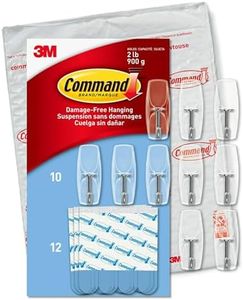 Command Wire Toggle Hooks with Adhesive Strips 22-Pieces Pack, Clear, Medium