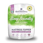 Slumberdown Anti Allergy Mattress Topper Double Bed - Soft Anti Bacterial Mattress Cover Ideal for Caravan, Campervan, Guest Sofa Bed - Comfortable, Hypoallergenic, Machine Washable (135cm x 190cm)