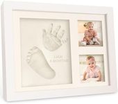 Baby Hand and Footprint Kit - Baby Footprint Kit, Baby Keepsake, Baby Shower Gifts for Mom, Baby Picture Frame for Baby Registry Boys, Girls, Personalized Baby Gifts, Mother's Day Gifts (Alpine White)