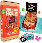 Fire in The Hole! The Pirate Adventure Board Game for the Whole Family. Sustainable Tabletop Strategy Game for Kids, Adults, Halloween, Christmas, Thanksgiving, Birthdays, Game Night Gift, 2 4 Players