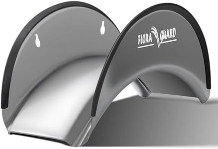 FLORA GUARD Garden Hose Reels, Garden Hose Holder - 125 ft Wall-Mounted Heavy Duty Grey Hose Bracket, High Carbon Steel Metal Water Hose Holder for Outside（Gray）