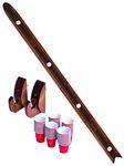 GoPong Das Shotten Ski - Rustic Wood 4 Person Drinking Ski with 50 Plastic Shot Glasses