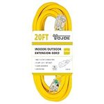 YOJOE 20 Foot Yellow Extension Cord