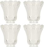 Clear & Frosted Ceiling Fans Light Covers Glass Shade, Transitional Style Replacement Glass Shade with Standard 2-1/8" Fitter Size, 4-4/5" high x 5" Diameter, Pack of 4