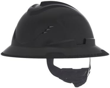 MSA 10215835 V-Gard C1 Vented Black Full Brim Hard Hat with ReflectIR Cooling Thermal Barrier and Fas-Trac III Suspension - Uses Highly Innovative Cooling Features to Help Alleviate Heat Stress