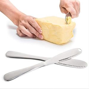 VANRA 4-Piece Butter Spreader Knife Butter Curler Stainless Steel Cheese Knife Set with Serrated Edge, Shredding Slots, Butter Scooper