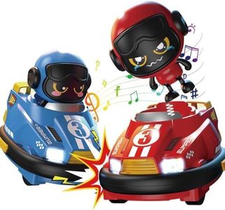 B-Qtech Remote Control Car Toy, Cute Bumper Cars Cartoon Car with Ejecting Drivers, 2 Pack Battle Car Toy Switchable Speeds with Music & Lights, DIY Stickers Included, Birthday Gifts for Boys Girls