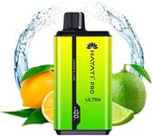 Hayati Pro Ultra 15000 Puffs, Twist Disposable Vape Pod, 0mg Nicotine Free Rechargeable Vape, Dual Tank Fruity Flavors, Draw Activated E-Cigarette (Lemon & Lime)