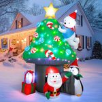 Inflatable Mushroom Christmas tree 2024, Vintoney Christmas inflatables decorations outdoor decoration large blow ups for yard holiday xmas indoor garden holiday air filled led