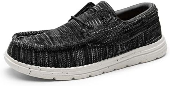 Bruno Marc Men's Slip-on Knit Loafers Casual Boat Shoes, Black/Grey, Size 14, SBLS223M