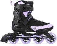 COSMOID Move Inline Skate Women Men - Professional Roller Skates Blades Adult Male Female, Indoor Outdoor and Fitness Black/White (Black, Men 10,Women 10.5)