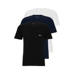 BOSS Men's 3-Pack Crew Neck Cotton Jersey T-Shirts, Bright White Blue Navy Soil Black, Medium