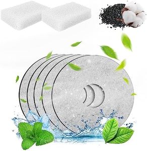 PAPIFEED 5 Pack Replacement Filters & 2 Pack Replacement Pre-Filter Sponges for 84oz/2.5L Induction Cat Water Fountain Automatic Pet Dispenser