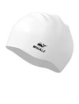 WHALE Extra Large Swim Cap for Women Men, Durable Silicone Swimming Hat with Ear Protection, Unisex Adults Bath Swimming Caps for Long Thick Curly Hair & Dreadlocks Braids Weaves Afro Hair(White)