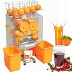 120W Commercial Electric Auto-Feed Orange Juice Squeezer Machine, Squeeze 20-22 Oranges/Minute (Up to 7 cups) With Plastic Tanks