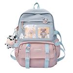 DKIIL NOIYB Kawaii Backpack with Kawaii Pin and Accessories Cute Kawaii Backpack Large Capacity Japanese School Bag JK Anime Shoulder Bag for Cosplay Crossbody Bag 43 * 30 * 3cm