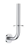 GROHE Start QuickFix Spare Toilet Roll Holder (Metal, Wall Mounted Concealed Fastening, Including Screws and Dowels, Extra Easy to Fit with GROHE QuickGlue), Size 232 mm, Chrome, 41186000