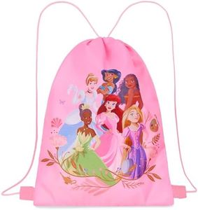 Disney Mochila Natacion con Cordón para Niños, 29 x 38 cm, Mochila Saco de Natación con Ventilación (Princesa Rosa)