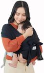 BabbleRoo Baby Wraps Carrier - Baby Essentials Baby Sling Carrier, Secure & Comfortable, Breathable, Easy-to-use, Adjustable XS to XL, Promoting Parent-Child Bonding, Black