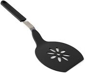 Homi Styles Jumbo Nylon Kitchen Spatula | Wide Non-Stick Slotted Blade with Floral Cut-Out Design - Great for Pancake Flipper, Cake Lifter and Egg Turner | 15 x 6.5 Inches (Black)