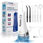 Water Flosser Cordless Dental Pick for Teeth Clean,IPX7 Waterproof DIY 4 Mode Professional Oral Irrigator with 300ML Tank, Oral Gums Care Irrigate Jet (White)