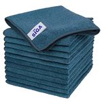 MR.SIGA Microfiber Cleaning Cloth, All-Purpose Microfiber Towels, Streak Free Cleaning Rags, Pack of 12, Light Teal, Size 32 x 32 cm(12.6 x 12.6 inch)