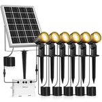 MEIHUA Solar Spot Lights Outdoor, 6 in 1 Solar Landscape Spotlights 2700K Warm White, 3 Lighting Modes & 3 Brightness, IP66 Waterproof Solar Lights Outdoor Garden for Pathway Driveway Yard Tree