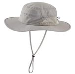 Connectyle Men's UPF 50+ Wide Brim Boonie Hat Breathable Fishing Hiking Sun Hat, Light Grey, Large