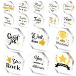 Lyrow 16 Pcs Appreciation Acrylic Trophy Award Thank You Gifts for Women Acrylic Trophies Gift for Adults You Did It, Well Done, Nice Work Praise Trophy for Teacher Coworker Employee Gift