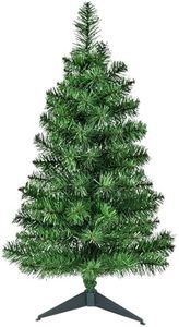 OULONGER 3Ft Premium Artificial Small Mini Christmas Tree for Tabletop,Home, Office, Indoor and Outdoor Decor,Holiday Decoration,Easy Assembly Metal Hinges & Foldable Base.Green Tree