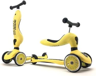 Scoot & Ride 2-in-1 Ride-On & Stand Kids Scooter, Ages 1 to 5, Highwaykick 1, Lemon