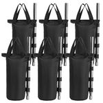 YELAIYEHAO Grade Heavy Duty Double-Stitched Weights Bag, Leg Weights for Pop up Canopy Tent Weighted Feet Bag Sand Bag outdoor bag Black (6 PCS Round-7.6X20 INCH, Black)