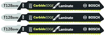 BOSCH T128BHM3 3 Pc. 3-5/8 in. 14 TPI Carbide Teeth T-Shank Jig Saw Blades for Laminates