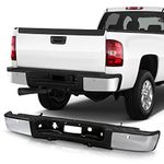 ACANII - For 2007-2013 Chevy silverado/GMC Sierrsa 1500 Chrome Steel Complete Rear Step Bumper w/Sensor Holes Assembly